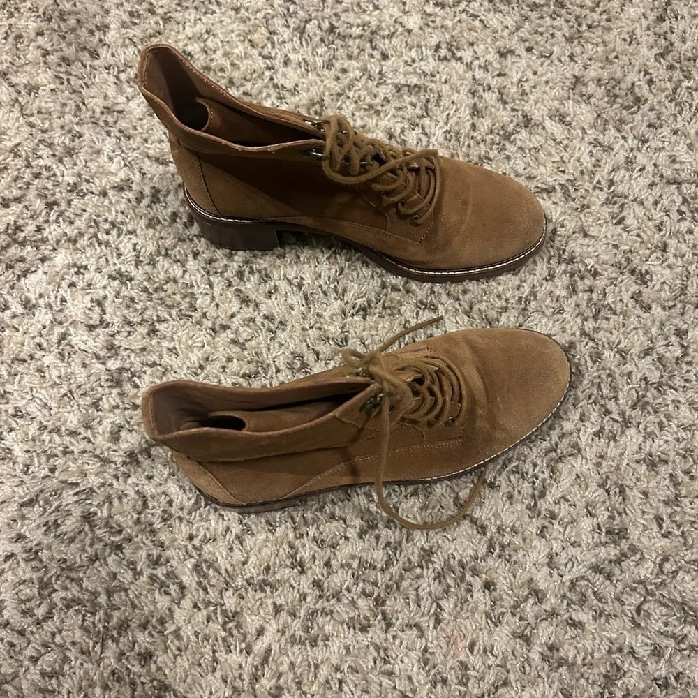 Madewell The Julien Lace-Up Lugsole Boot in Suede Size 10